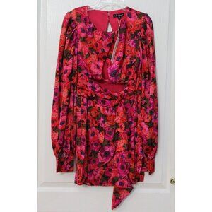 NWT For Love & Lemons Lauren Long Sleeve Cut Out Mini Dress Size Extra Small